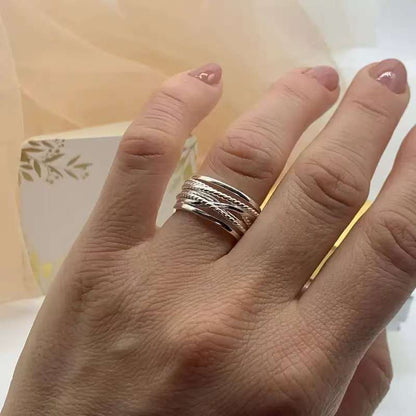 Celeste™ | Layered Silvered Beads Ring