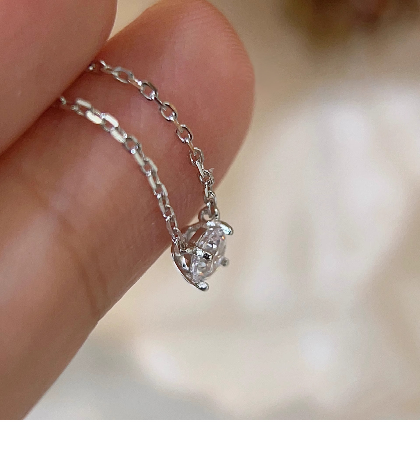 Clea™ | Gold Moissanite Stone Necklace
